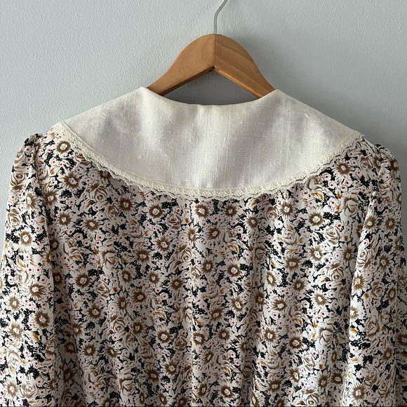 Vintage Breli Originals Button Down Cottage Floral Pleated Dress Size 16 - Picture 14 of 17